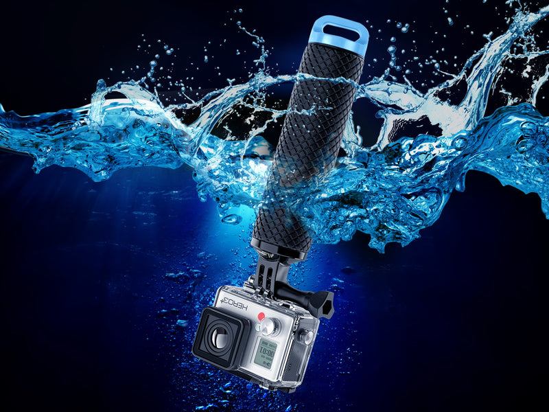  [AUSTRALIA] - Waterproof Floating Hand Grip Compatible with GoPro Hero 10 9 8 7 6 5 4 3+ 2 1 Session Black Silver Camera Handler & Handle Mount Accessories Kit for Water Sport and All Action Cameras (Blue) Blue