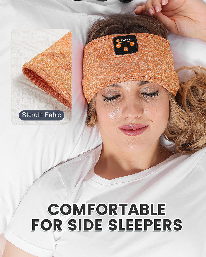  [AUSTRALIA] - Headphones for Sleeping,Perytong Sleep Headphones Headband Soft Elastic Comfortable Bluetooth Headband,Cool Tech Gadgets Sleeping Gifts Guide for Men Women Orange