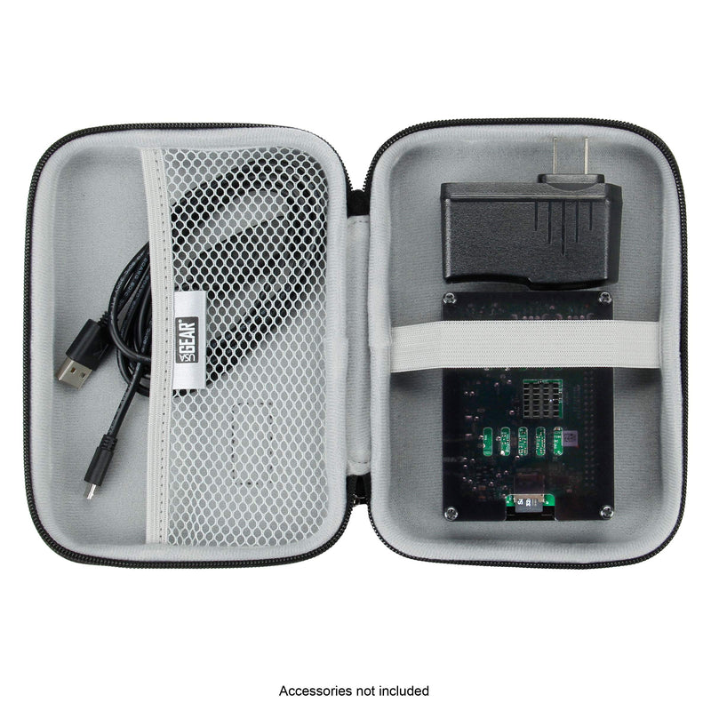 [AUSTRALIA] - USA GEAR Mini PC Case Compatible with Raspberry Pi 3, Raspberry Pi 4, Raspberry Pi Zero, and Model B Motherboard - Water Resistant, Accessory Storage, Wrist Strap, and Security Strap - Black
