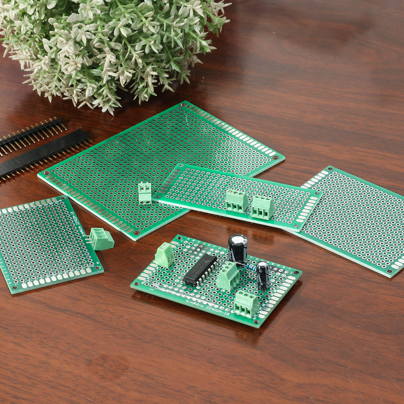  [AUSTRALIA] - DEYUE 40PCs PCB Double-Sided Prototyping PCBs Circuit Boards Kit | 5 Size Universal untraced Perforated Printed Circuits Boards | Solder-able Circuit Protoboards for DIY Soldering Electronic Projects