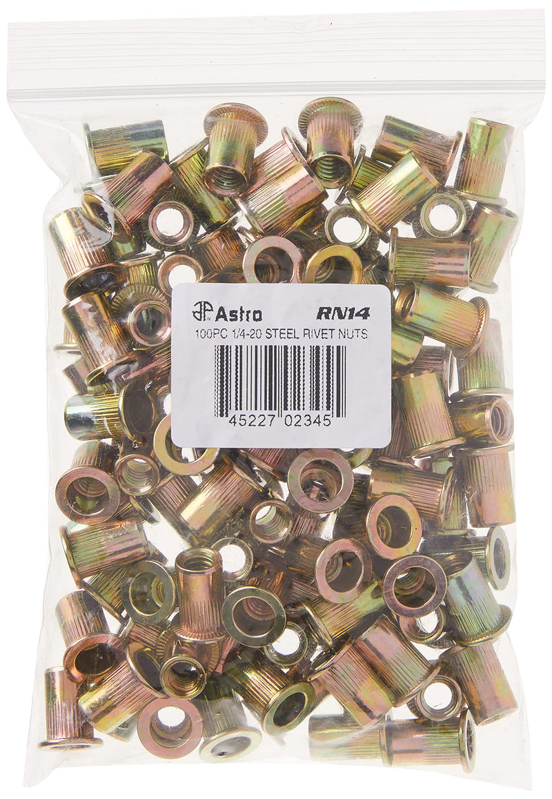 [AUSTRALIA] - Astro Pneumatic Tool RN14 100-Piece 1/4-20 Steel Rivet Nuts Оne Расk