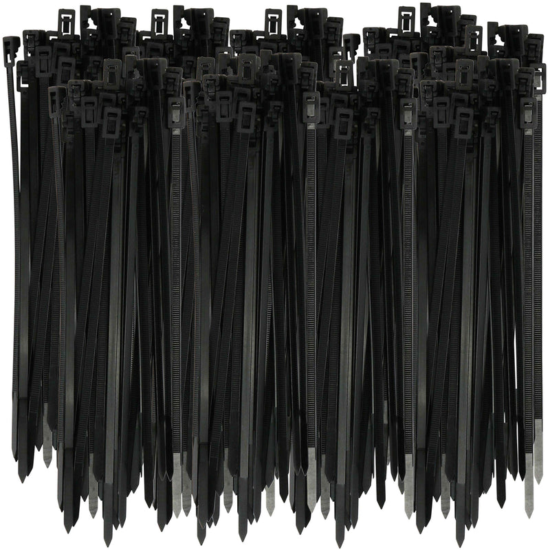  [AUSTRALIA] - Harrier 8-inch Reusable UV Resistant Nylon Cable Zip Ties, Black, 250-Count