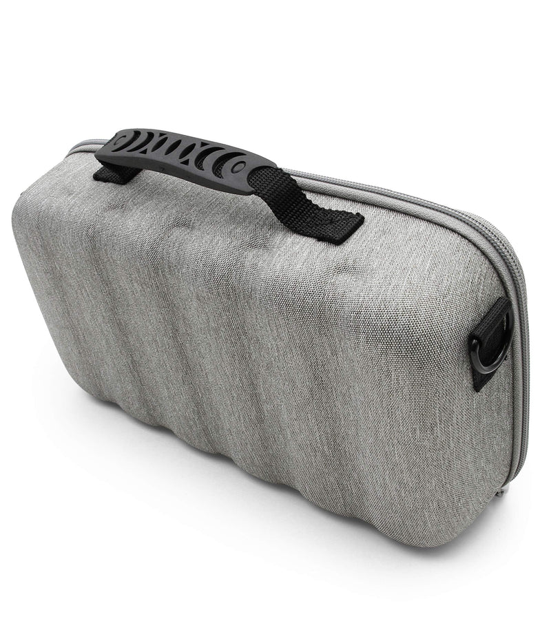  [AUSTRALIA] - CASEMATIX Dual Wireless Microphone Case for Wireless Mic System Compatible with Sennhesier, Shure Microphones and More, Dual Mic Bag with Shoulder Strap and Hard Shell Gray Exterior