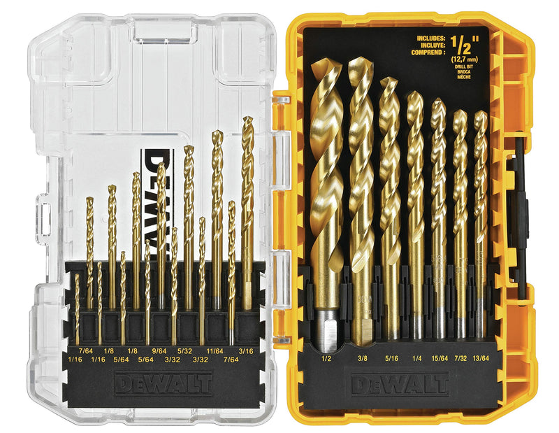  [AUSTRALIA] - DEWALT Titanium Nitride Drill Bit Set, 21-Piece (DW1342)