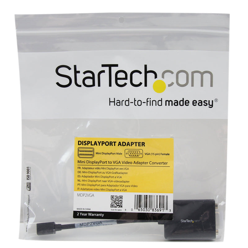 StarTech.com Mini DisplayPort to VGA Adapter - Active Mini DP to VGA Converter - 1080p Video - VESA Certified - mDP or Thunderbolt 1/2 Mac/PC to VGA Monitor/Display - mDP 1.2 to VGA Dongle (MDP2VGA) - LeoForward Australia