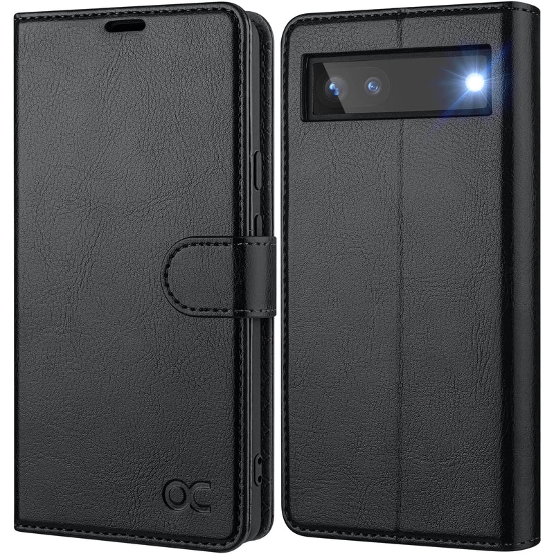  [AUSTRALIA] - OCASE Compatible with Google Pixel 6A Wallet Case, PU Leather Flip Folio Case with Card Holders RFID Blocking Kickstand [Shockproof TPU Inner Shell] Phone Cover 6.1 Inch 2022 (Black) Black