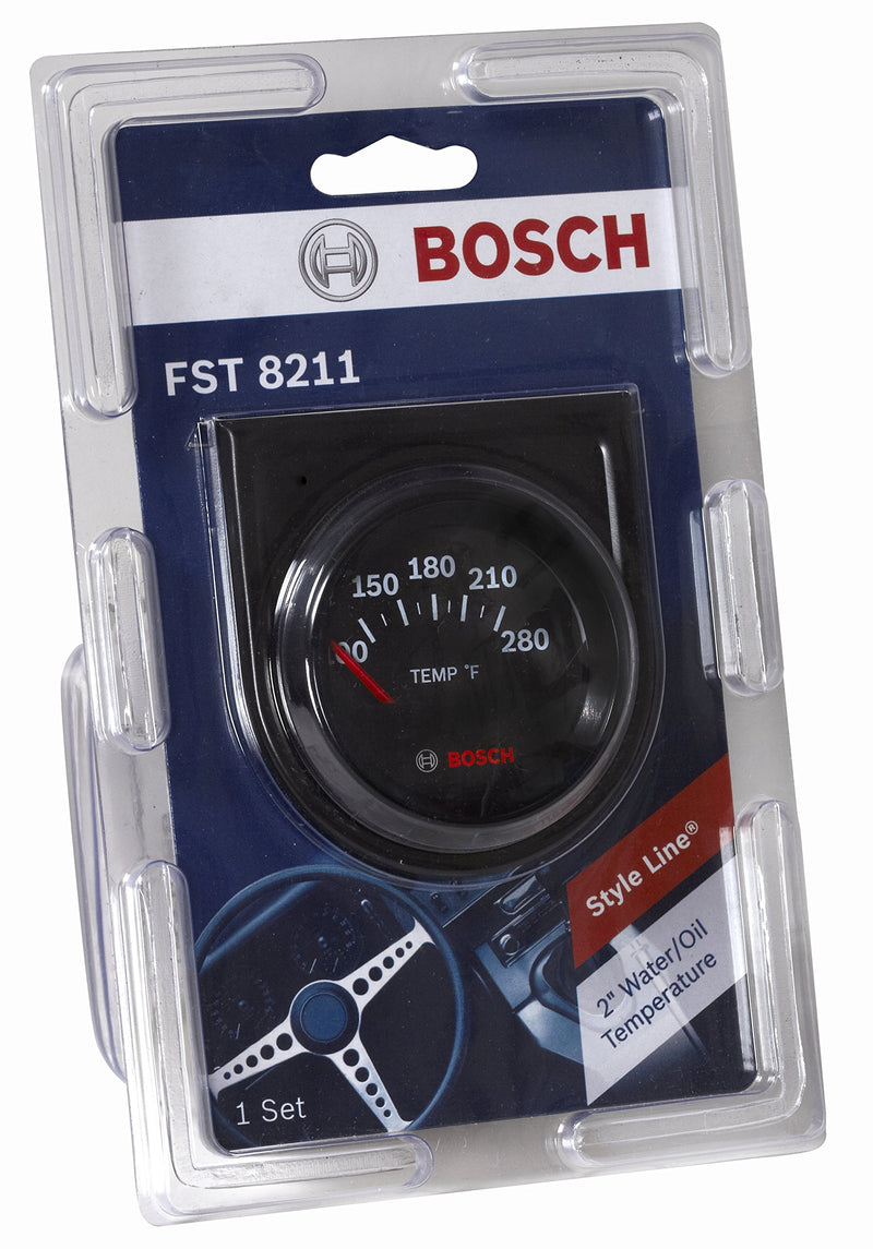  [AUSTRALIA] - Bosch SP0F000049 Style Line 2" Electrical Water/Oil Temperature Gauge (Black Dial Face, Black Bezel)