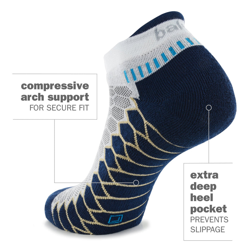 Balega Silver No-Show Compression-Fit Running Socks for Men and Women (1 Pair) Black/Carbon Small - LeoForward Australia