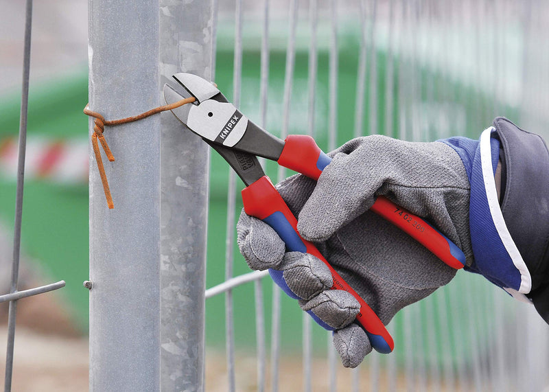  [AUSTRALIA] - KNIPEX Tools - High Leverage Diagonal Cutters, Multi-Component (7402200) 8-Inch Comfort Grip