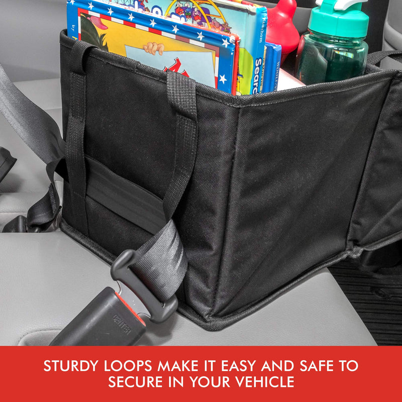  [AUSTRALIA] - Premium Front & Backseat Car Organizer | Heavy Duty Back Stitching - 9 Clutter-Free Seat Storage Pockets | Easily Keep Seats & Floors Organized & Clean w/ Supply and Toy Organizers for Kids & Adults Black