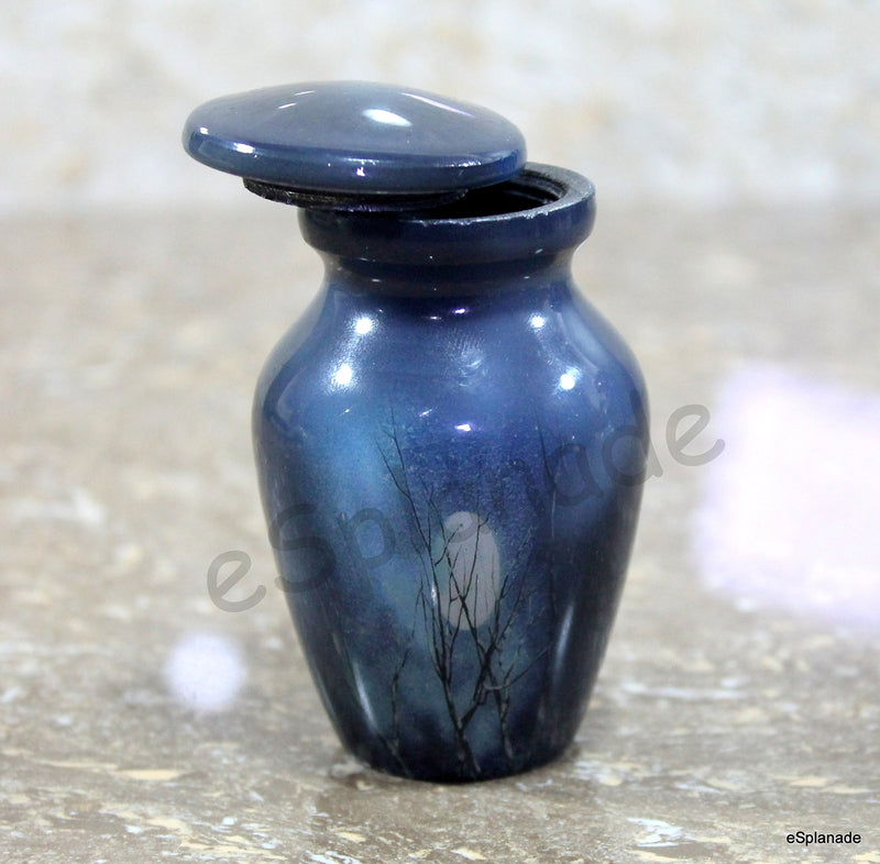  [AUSTRALIA] - eSplanade Cremation urn Memorials urns Container Jar Pot | Metal Urns | Burial Urn | Memorials Keepsake urn (Blue Moon) Blue Moon