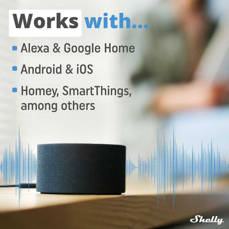  [AUSTRALIA] - Shelly Plus 1 | WiFi & Bluetooth Smart Relay Switch | Home automation | Compatible with Alexa & Google Home | iOS Android App | No Hub Required Wireless Switch DIY Remote Control Garage Door Single Pack Single