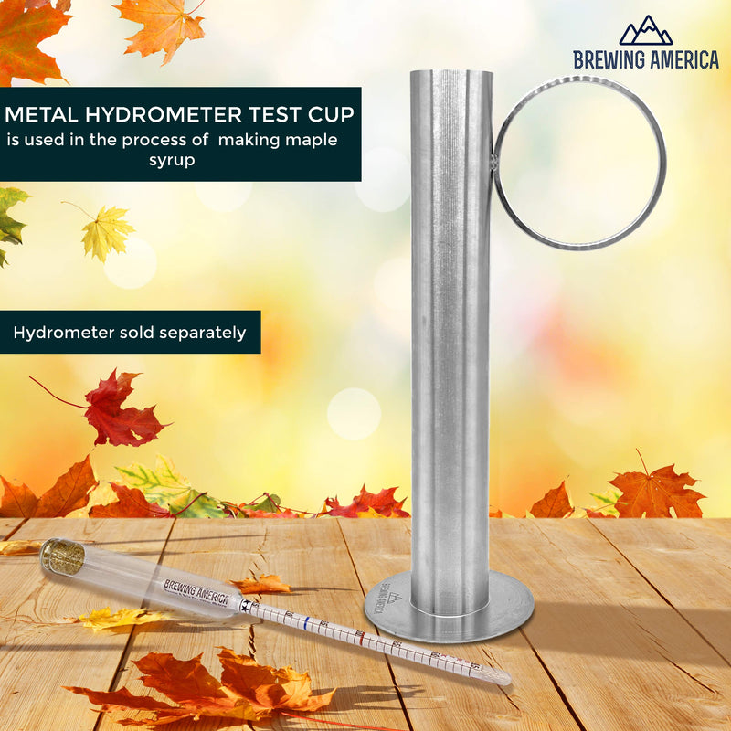 Maple Syrup Hydrometer Test Cup for Sugar and Moisture Content Measurement for Consistently Delicious Pure Syrup - Stainless Steel - 10 Inches Tall - LeoForward Australia