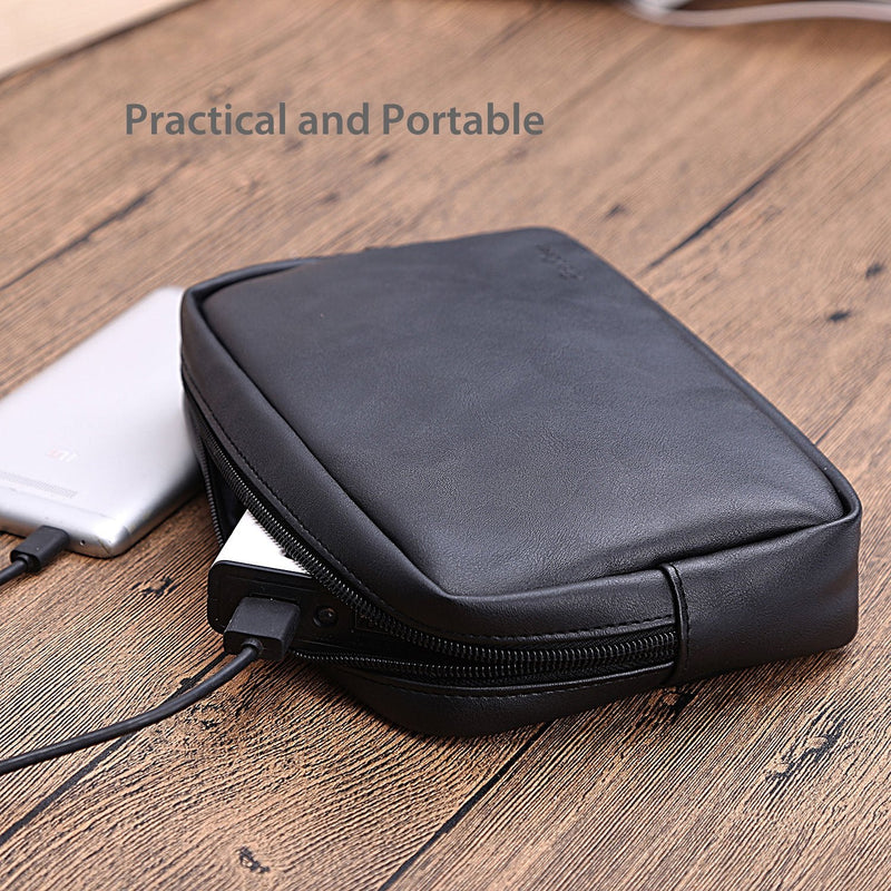  [AUSTRALIA] - ProCase Accessories Bag Organizer Power Bank Case, Electronics Accessory Travel Gear Organize Case, Cable Management Hard Drive Bag -Black