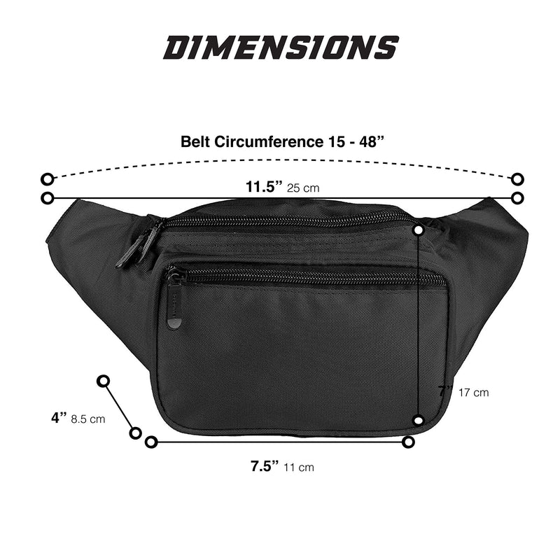 SoJourner Black Fanny Pack - Packs for men, women | Cute Festival Waist Bag Fashion Belt Bags Solid Black - LeoForward Australia