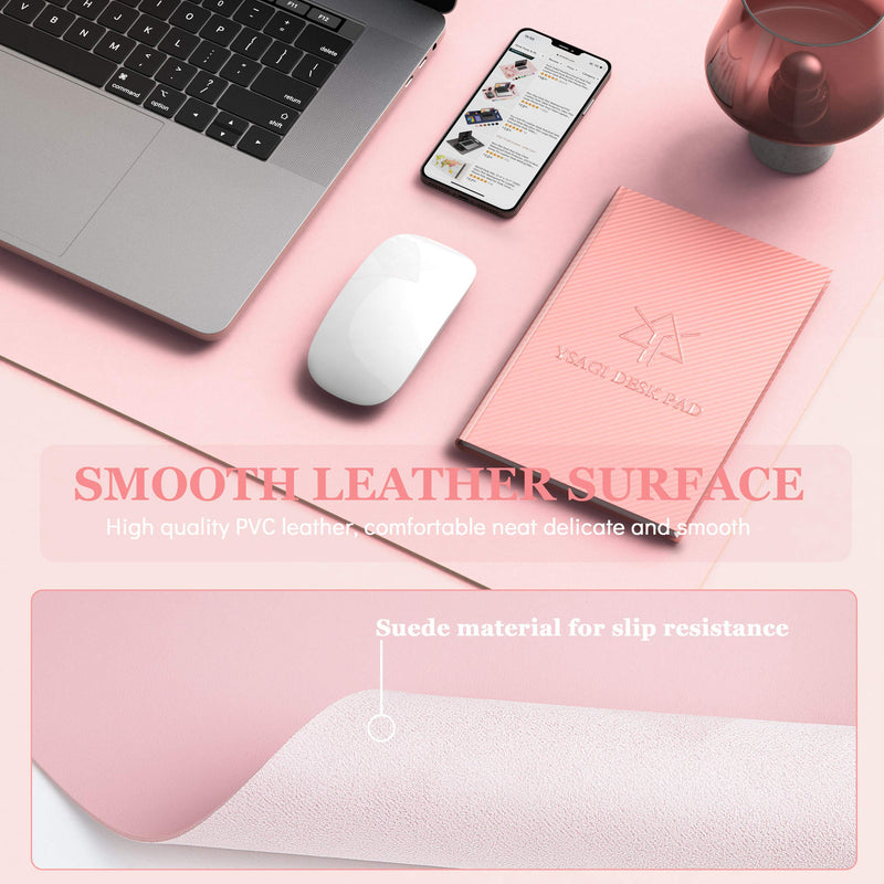 Writing Desk Pad Protector, YSAGi Anti-Slip Thin Mousepad for Computers,Office Desk Accessories Laptop Waterproof Desk Protector for Office Decor and Home (Pink, 35.4" x 17") Pink 35.4" x 17" - LeoForward Australia