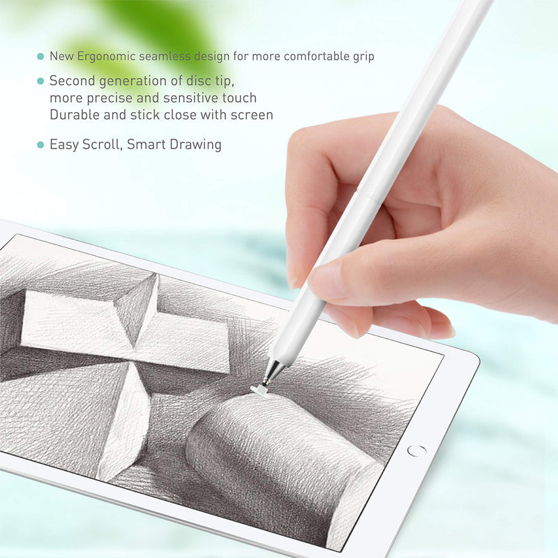  [AUSTRALIA] - Stylus Pens, Universal High Sensitive & Precision Capacitive Disc Tip Touch Screen Pen Stylus for iPhone/iPad/Pro/Samsung/Galaxy/Tablet/Kindle/Computer/FireTablet Black/White