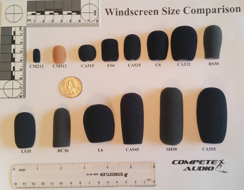  [AUSTRALIA] - Compete Audio CA515 Round Ball Microphone Windscreens (Microphone Covers) Small! 6-pack for Lapel Microphones
