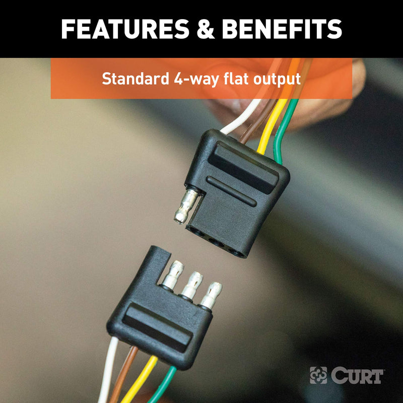  [AUSTRALIA] - CURT 58051 Vehicle-Side and Trailer-Side 4-Pin Flat Wiring Harness with 72-Inch Wires