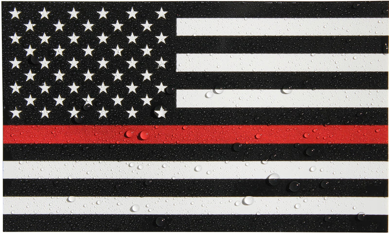  [AUSTRALIA] - Thin Red Line Flag Decal - 3x5 in. Black White and Red American Flag Sticker for Cars Trucks and SUVs - In Support of Firefighters and EMTs (1-Pack) 1 Pack