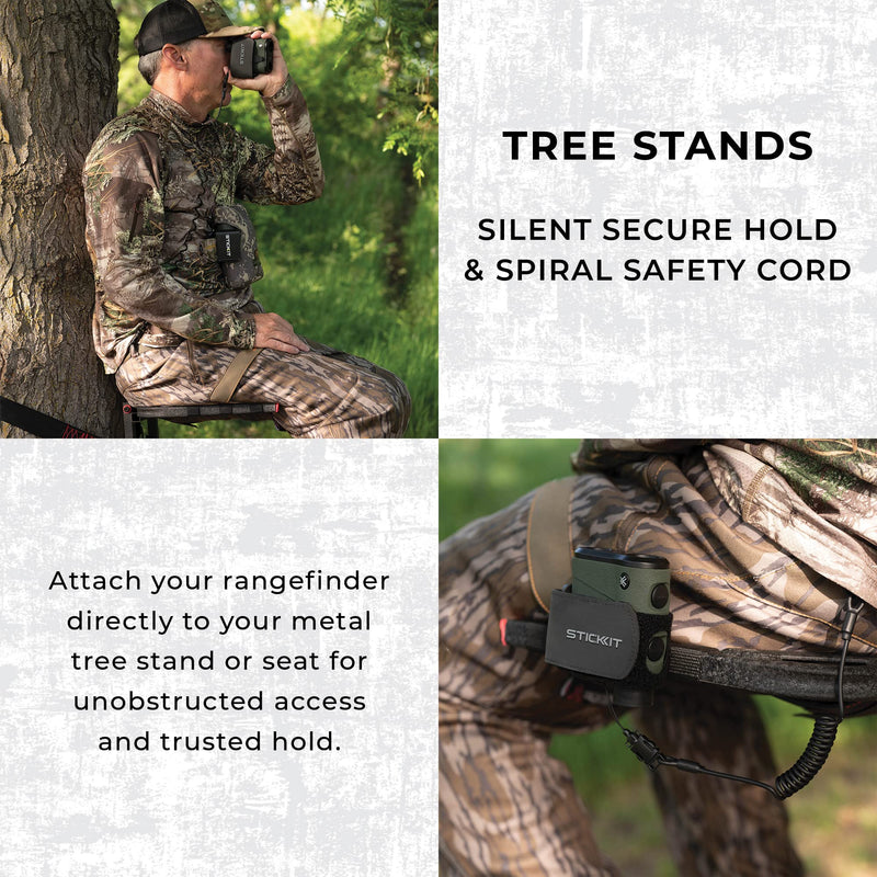  [AUSTRALIA] - STICKIT Magnetic Strap for Hunting Rangefinder, Securely Attaches to Belt, Pack, Gear, Stand or Blind, Silent Hold with Metal Clip and Safety Cord - Rangefinder Not Included