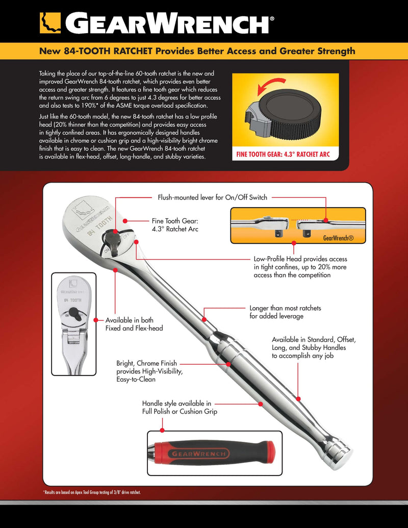 GEARWRENCH 1/2" Drive 84 Tooth Non-Quick Release Ratchet Repair Kit - 81339F - LeoForward Australia