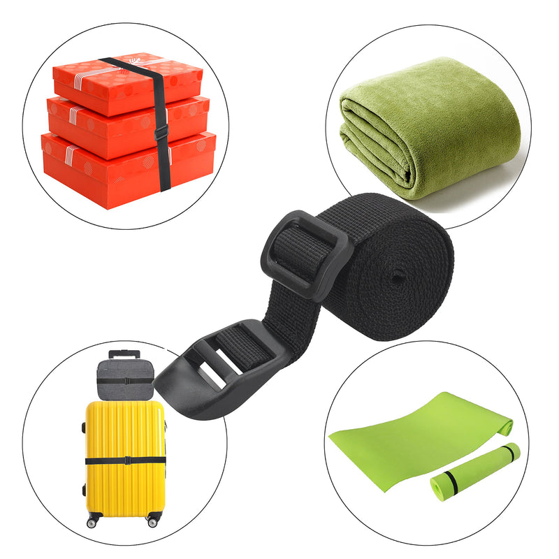  [AUSTRALIA] - Sleeping Bag Strap, Luggage Strap, Wisdompro 2-Pack of Heavy Duty Straps - Utility Strap for Outdoor Sports, Backpacking, Sleeping Bag Compression, Luggage, Bundling, with Plastic Buckle - 48 inch