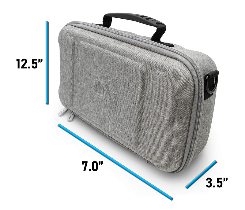  [AUSTRALIA] - CASEMATIX Dual Wireless Microphone Case for Wireless Mic System Compatible with Sennhesier, Shure Microphones and More, Dual Mic Bag with Shoulder Strap and Hard Shell Gray Exterior