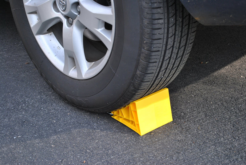 MAXSA Parking Stop & Chock, Durable Plastic & Metal Chock with Rubber Grip to Keep Vehicles in Place, 37354 - LeoForward Australia