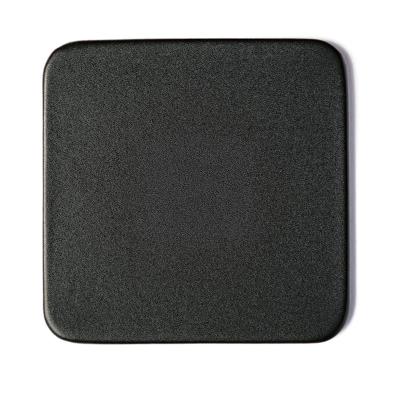  [AUSTRALIA] - Dacasso Black Leatherette 4 Square Holder Coaster Set