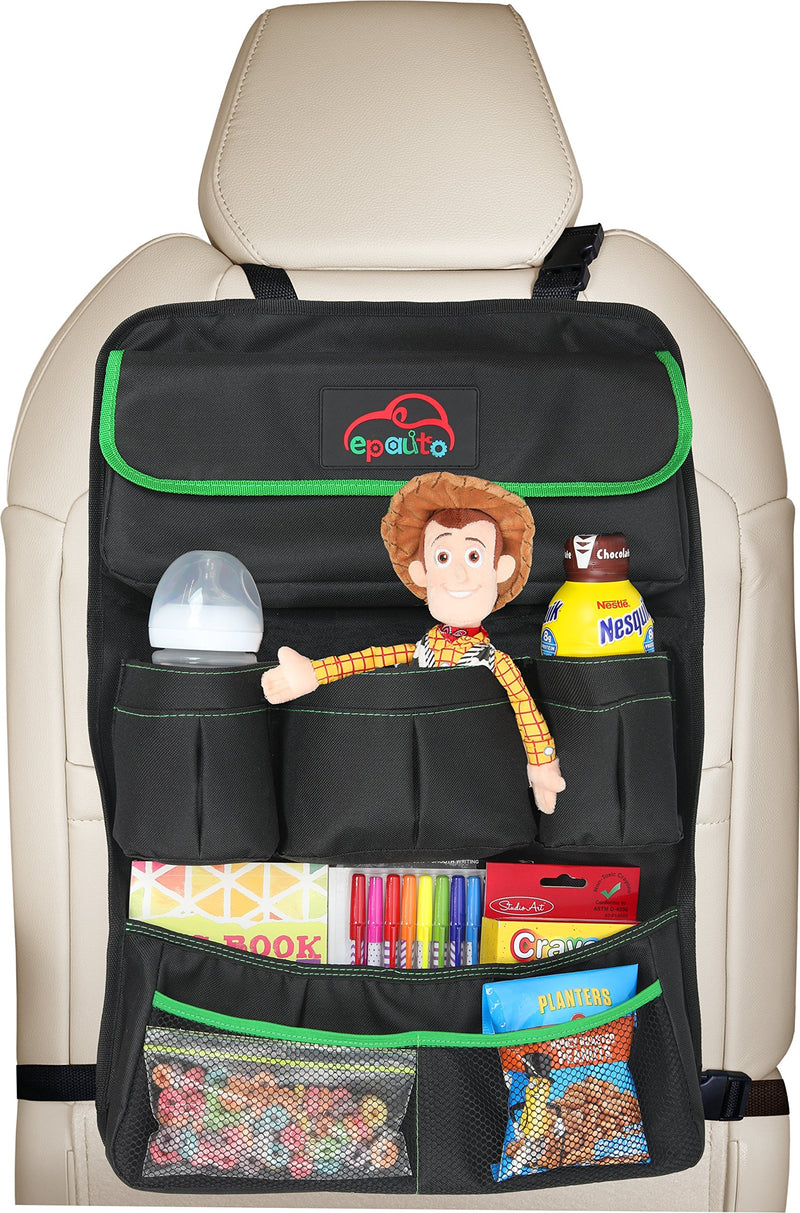  [AUSTRALIA] - EPAuto Premium Car Backseat Organizer for Baby Travel Accessories, Kids Toy Storage, Back Seat Protector/Kick Mat