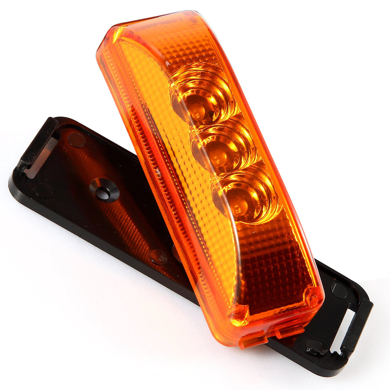  [AUSTRALIA] - 2pcs 3.9 inches 3 Leds Truck Trailer 12V Led Front Rear Led Side Marker Lights Indicator Lamp Rock Light for Truck Trailer Boats,Sealed and Waterproof, Surface Mounted Installation, 2 Amber
