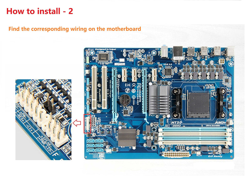  [AUSTRALIA] - NOYITO Desktop Computer Case Motherboard Power Supply Reset HDD Button Switch Suitable for PC DIY - Length 1.6m (5.25ft)