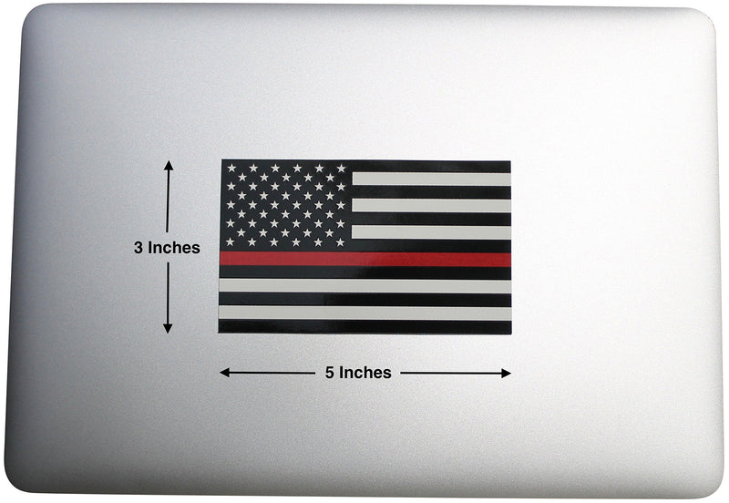  [AUSTRALIA] - Thin Red Line Flag Decal - 3x5 in. Black White and Red American Flag Sticker for Cars Trucks and SUVs - In Support of Firefighters and EMTs (1-Pack) 1 Pack