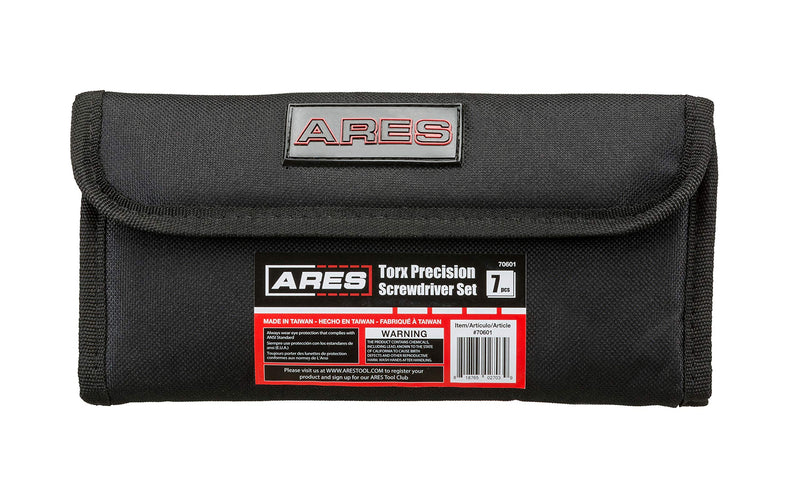  [AUSTRALIA] - ARES 70601-7-Piece Torx Screwdriver Set - S2 Steel Screwdriver Shafts - Convenient Storage Pouch Included 7pc Torx Precision Screwdriver Set