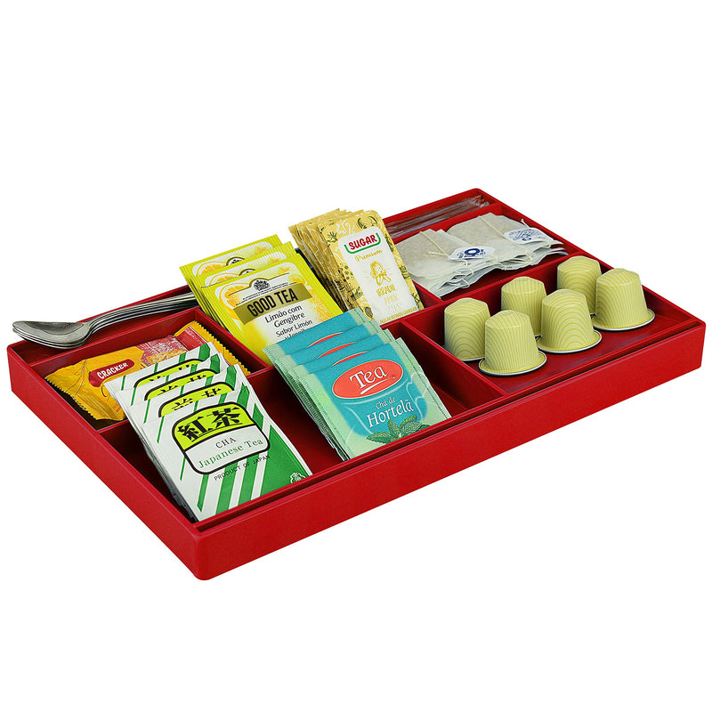 Acrimet Drawer Organizer Bin Multi-Purpose Storage for Desk Supplies and Accessories (Plastic) (Red Color) - LeoForward Australia