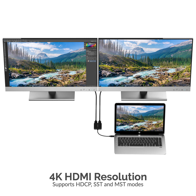  [AUSTRALIA] - Sabrent USB Type-C Dual HDMI Adapter [Supports Up to Two 4K 30Hz Monitors, Compatible with Windows Systems Only] (DA-UCDH) Type-C to Dual HDMI Adapter