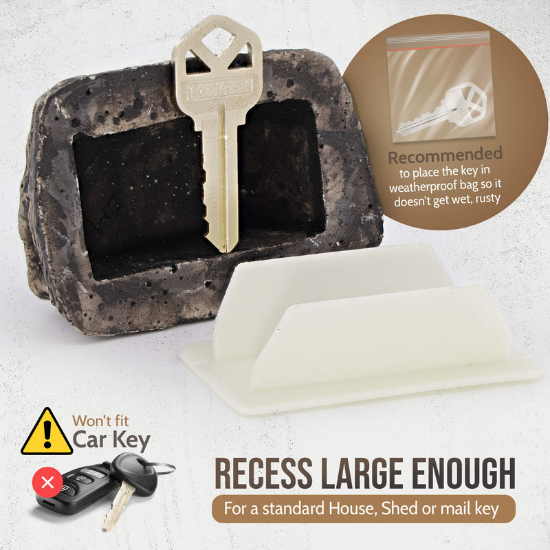  [AUSTRALIA] - RamPro Hide-a-Spare-Key Fake Rock - Looks & Feels like Real Stone - Safe for Outdoor Garden or Yard, Geocaching (1) 1 Pack Original