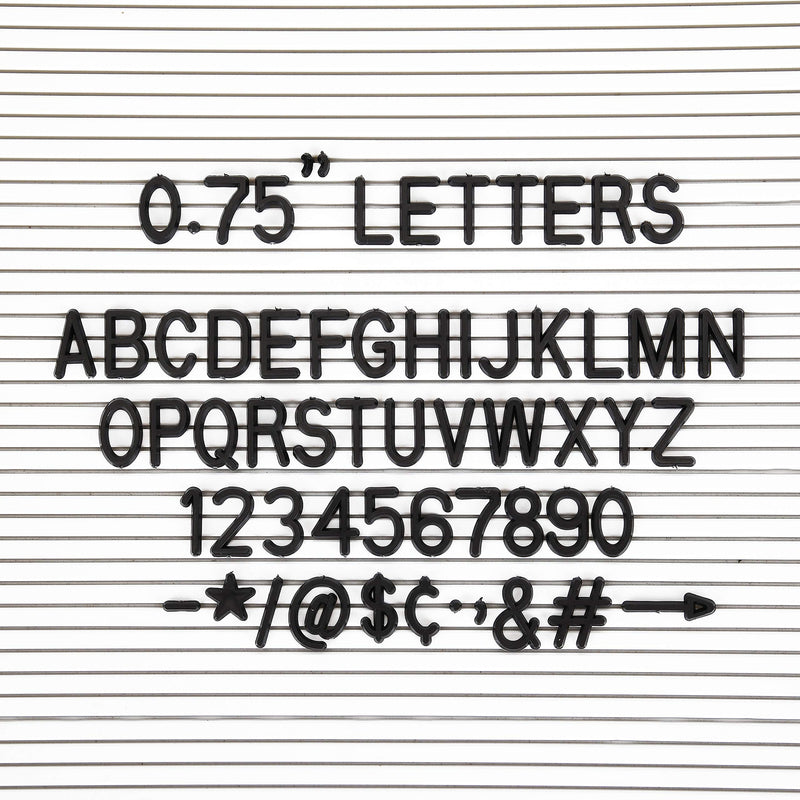  [AUSTRALIA] - 3/4 Inch Letters for Flet Letter Boards,300 Pieces Including Letters, Numbers & Symbols for Changeable Plastic Message Boards (Black) black
