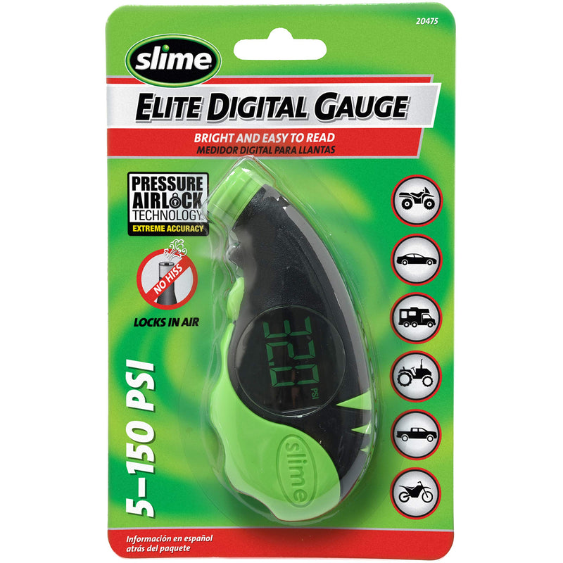  [AUSTRALIA] - Slime 20475 Elite Digital Tire Gauge for Cars and Trucks with Big, Bright Screen
