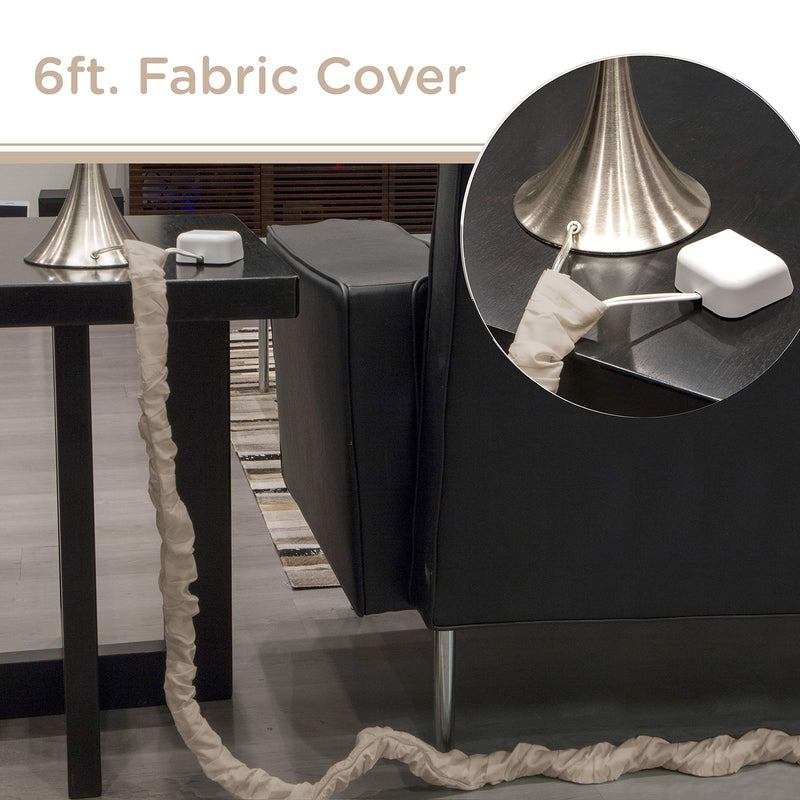  [AUSTRALIA] - Cordinate Fabric Cord Cover 2 Pack, 6 Ft, Cable Management and Hider, Easy Installation, Great for Lamps, Light Fixtures, and Desks, Champagne, 48660