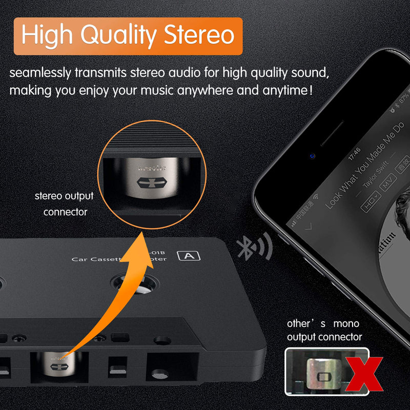 Arsvita Car Audio Bluetooth Cassette Receiver, Tape Player Bluetooth 5.0 Cassette Aux Adapter - LeoForward Australia