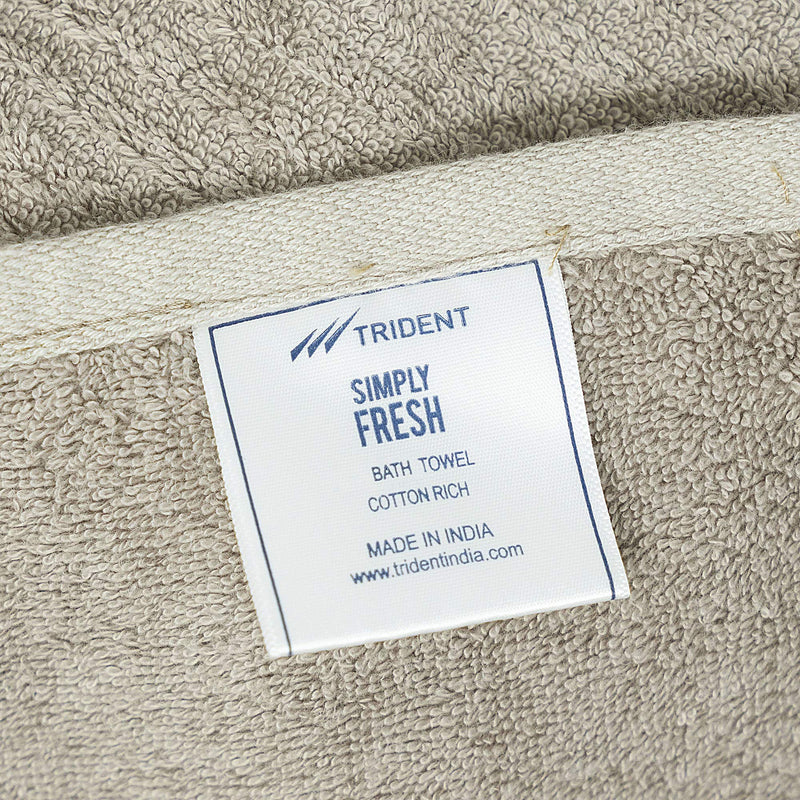  [AUSTRALIA] - TRIDENT Simply Fresh 2 Piece Bath Towel, Super Soft, Quick-Dry, Easy Care, 500 GSM Cotton Rich Towel (Natural) Natural Bath Towel (2-Piece)