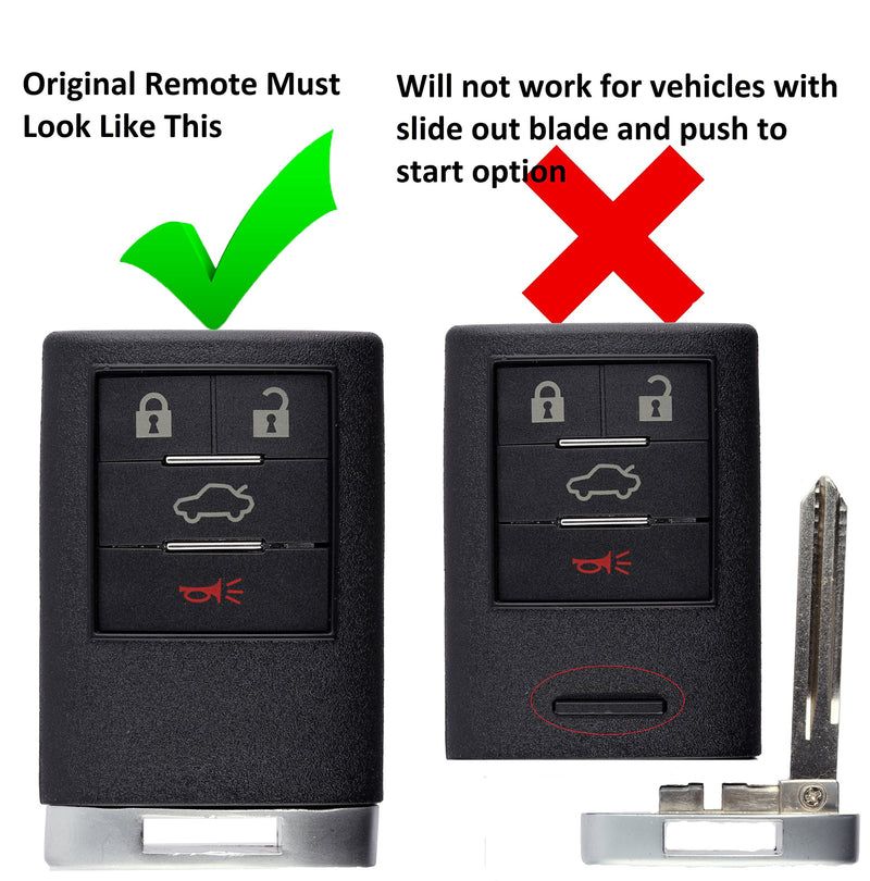  [AUSTRALIA] - KeylessOption Keyless Entry Remote Control Car Key Fob Replacement for Cadillac CTS, STS, DTS