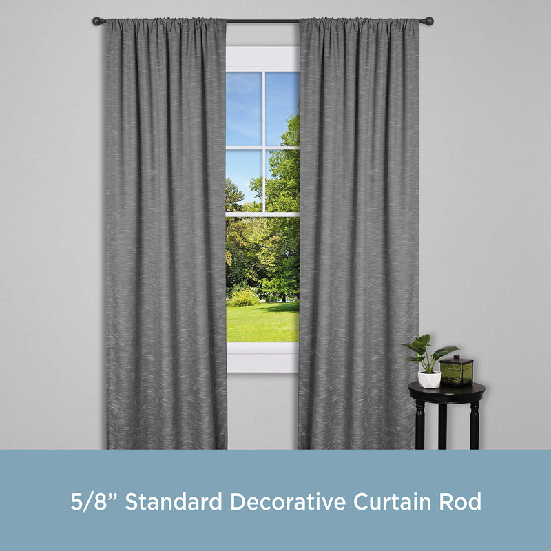  [AUSTRALIA] - Kenney Chelsea 5/8" Standard Decorative Window Curtain Rod, 28-48", Black 28-48"