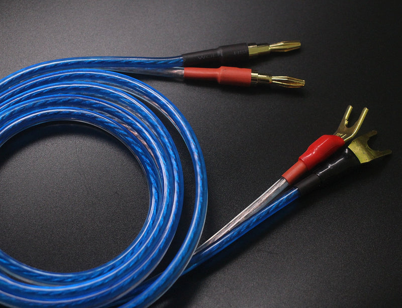  [AUSTRALIA] - KK YB-ZB 1pair Set(4 Spade Plug & 4 Banana Plug) HiFi OFC Speaker Wire, Spade Plug to Pin Type Plug 1.5M(4.92ft)/3M(9.84ft)/5M(16ft), KK YB-ZB (1.5M(4.92ft)) 1.5M(4.92ft)