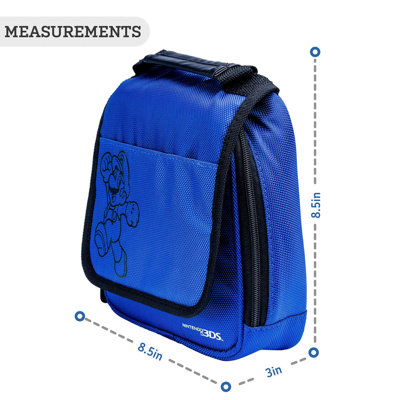  [AUSTRALIA] - Nintendo 3DS Carrying Case Compatible With Nintendo Switch, 2DS, 3DS, 3DS XL, DS, DS XL, DS Light Handle & Shoulder Strap Traveling Carry Case With Hard Zipper Blue Officially licensed