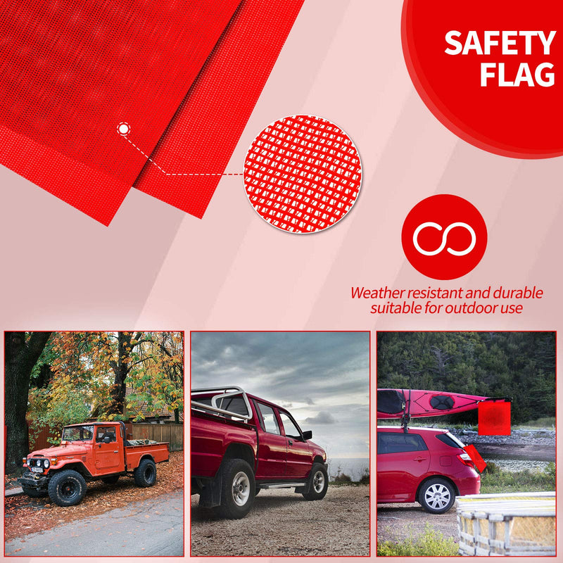  [AUSTRALIA] - 2 Pieces 18 x 18 Inch Safety Flags with Wire Loop Mesh Safety Flag Warning Flag Trailer Safety Flag for Truck and Pedestrian Crossings (Deep Red) Deep Red