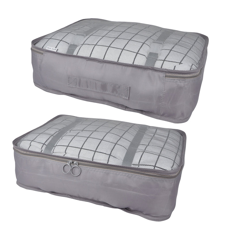 Vercord 8 Set Travel Packing Pods Luggage Organizers Cubes with Laundry Bags Accessories, Grey - LeoForward Australia