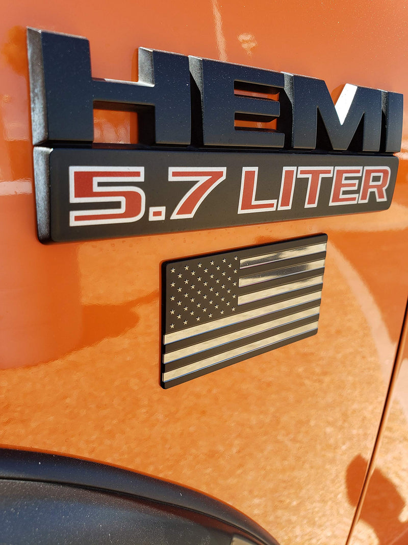  [AUSTRALIA] - EyeCatcher USA Flag Emblem Decal Black - 4 Pack Satin Black